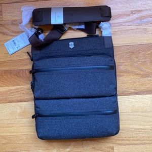 - NWT Victorinix Architecture Urban cross body bag gray with brown strap